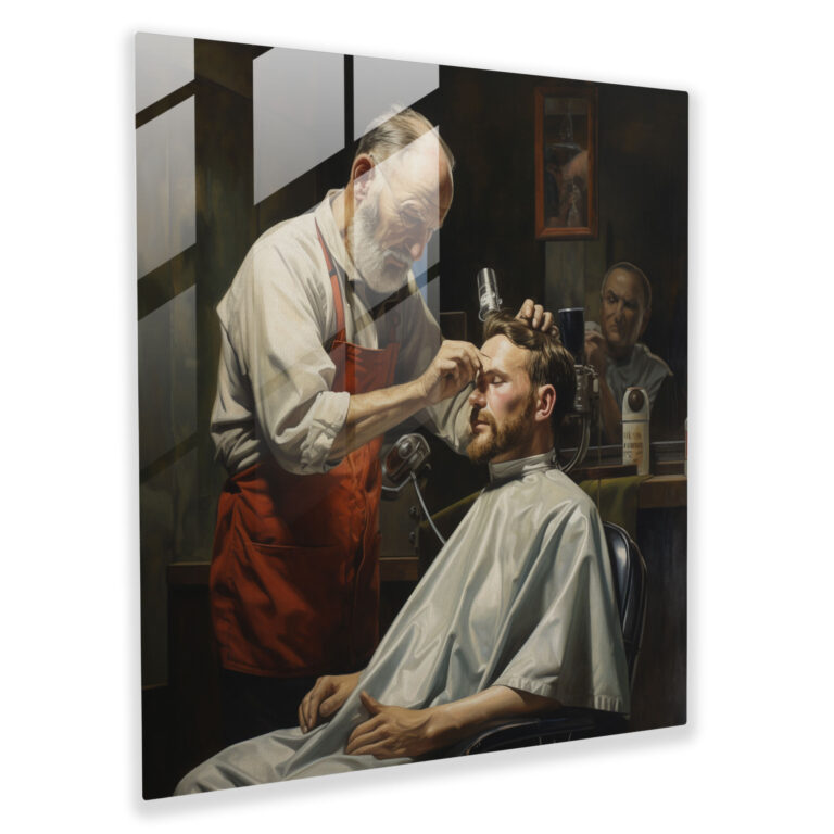 Barber Realistic Glass Print - Barber, Glass Print, Glass Wall Art, Barber