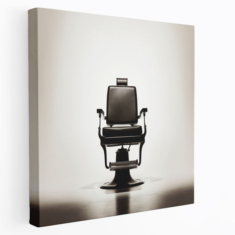 Barber Chair Silhouette Canvas Print - Barber, Elegant, Wall Decoration, Canvas