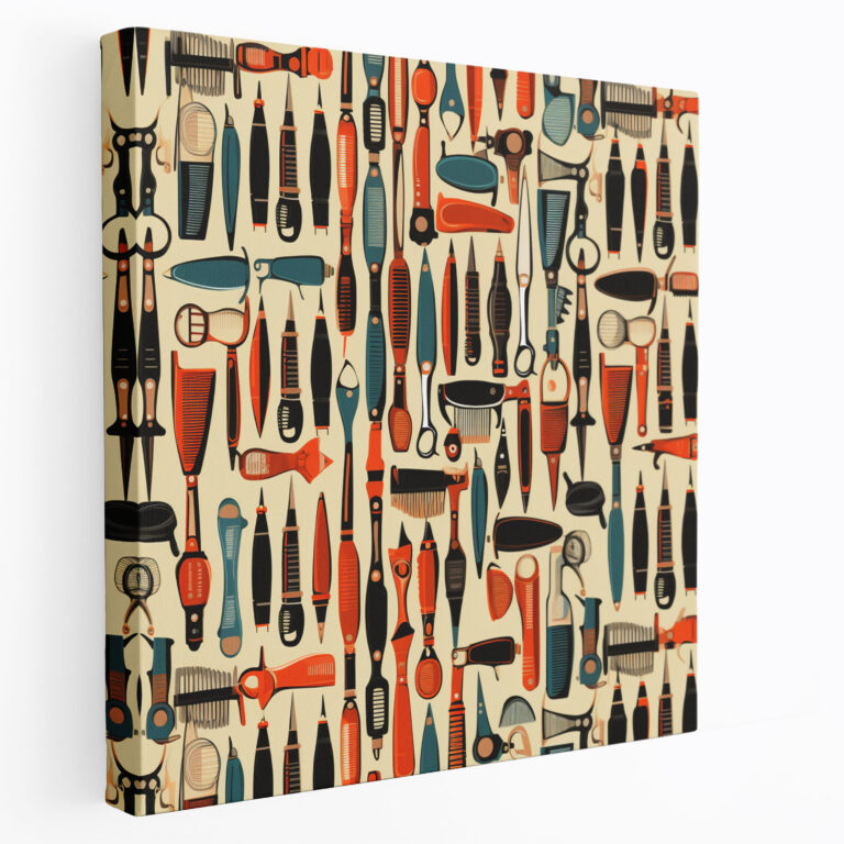 Barber Tools Pattern Canvas Print - Barber, Barber Tools, Wall Art, Visually Striking