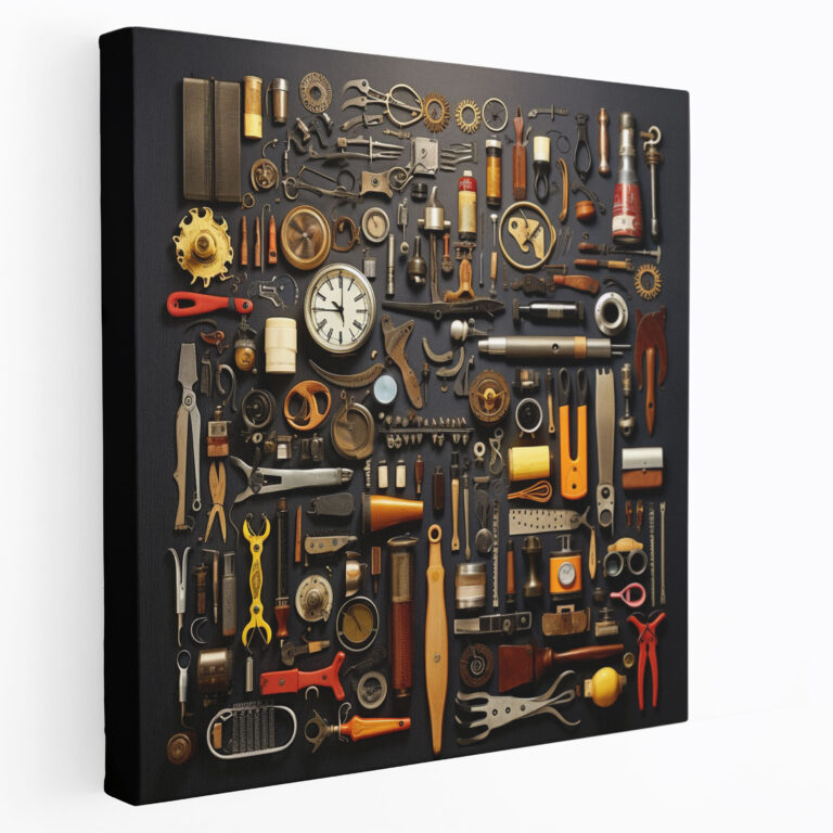 Barber Tools Collage Canvas Print - Barber, Canvas Wall Art, Intriguing, Collage