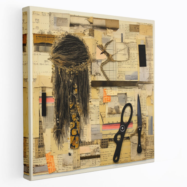 Passionate Barber Mixed Media Collage Canvas Print - Barber, Canvas, Wall Decoration, Barber