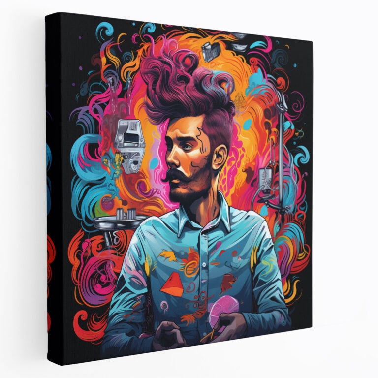Vibrant Barber Pop Art Canvas Print - Barber, Vibrant, Canvas, Barber