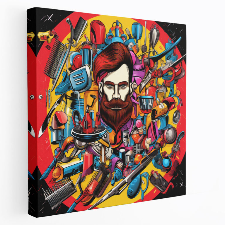 Pop Art Barber Canvas Print - Barber, Canvas Wall Art, Elements, Home Decoration