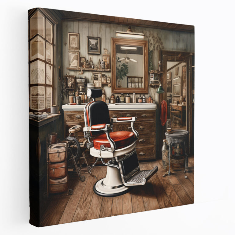 Rustic Barber Canvas Print - Barber, Rustic, Vintage Decor, Home Decoration