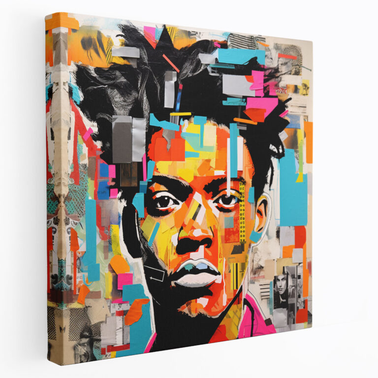Basquiat Canvas Print - Pop Art Collage - Basquiat, Unique, Wall Decoration, Bold Colors