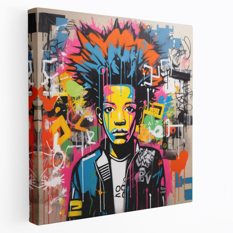 Basquiat Wall Decoration - Urban Graffiti - Basquiat, Wall Decoration, Wall Art, Canvas