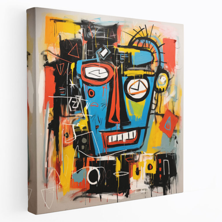 Basquiat Wall Art - Harmonious Abstraction - Basquiat, Geometric Shapes, Home Decoration, Canvas Print