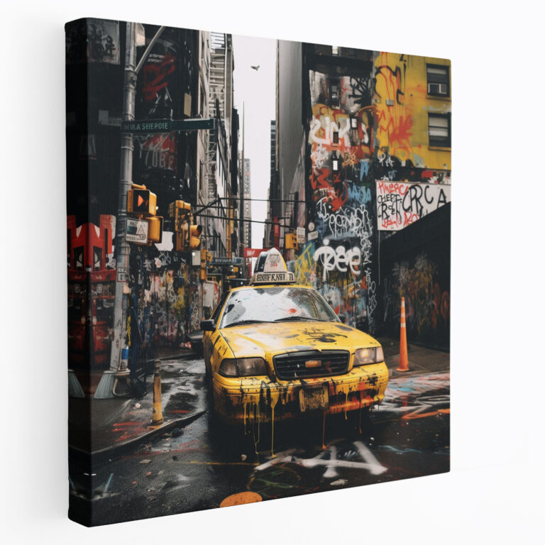 Basquiat Wall Art - Raw Cityscape - Basquiat, Wall Decoration, Home Decoration, Canvas
