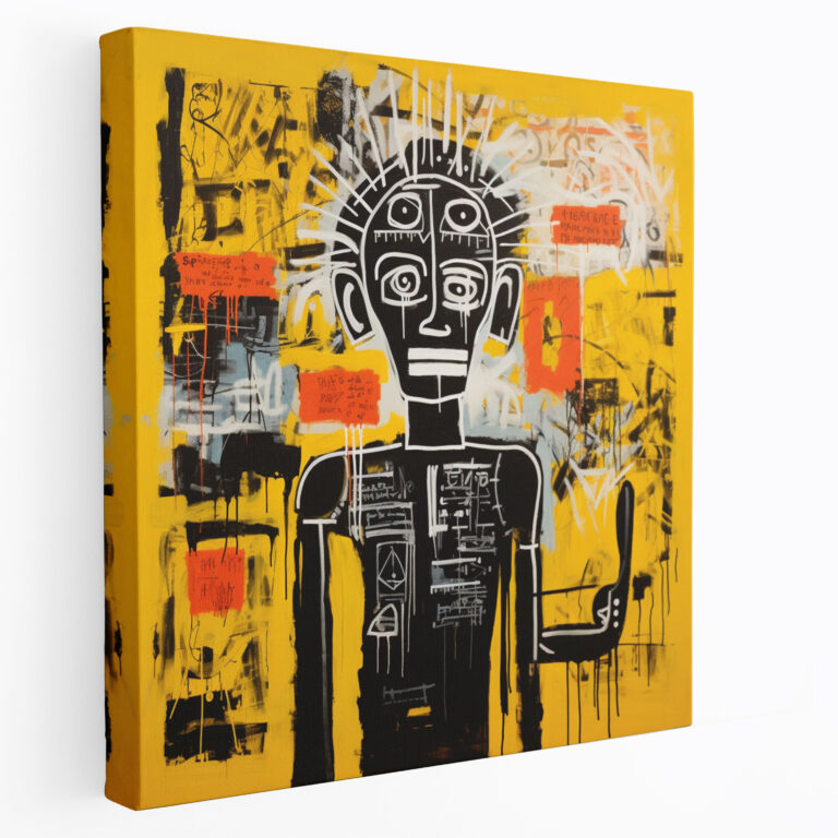 Basquiat Canvas Print - Expressive Calligraphy - Basquiat, Expressive Brushwork, Canvas, Calligraphy