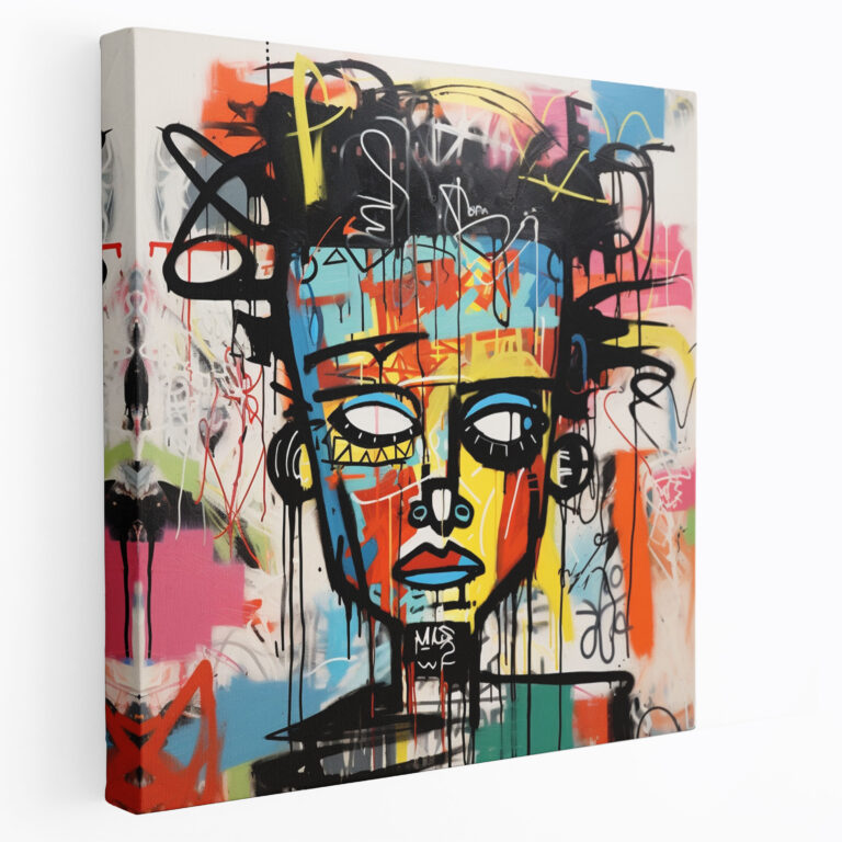 Basquiat Abstract Wall Art - Basquiat, Bold Lines, Vibrant Splashes Of Color, Abstract Expressionism