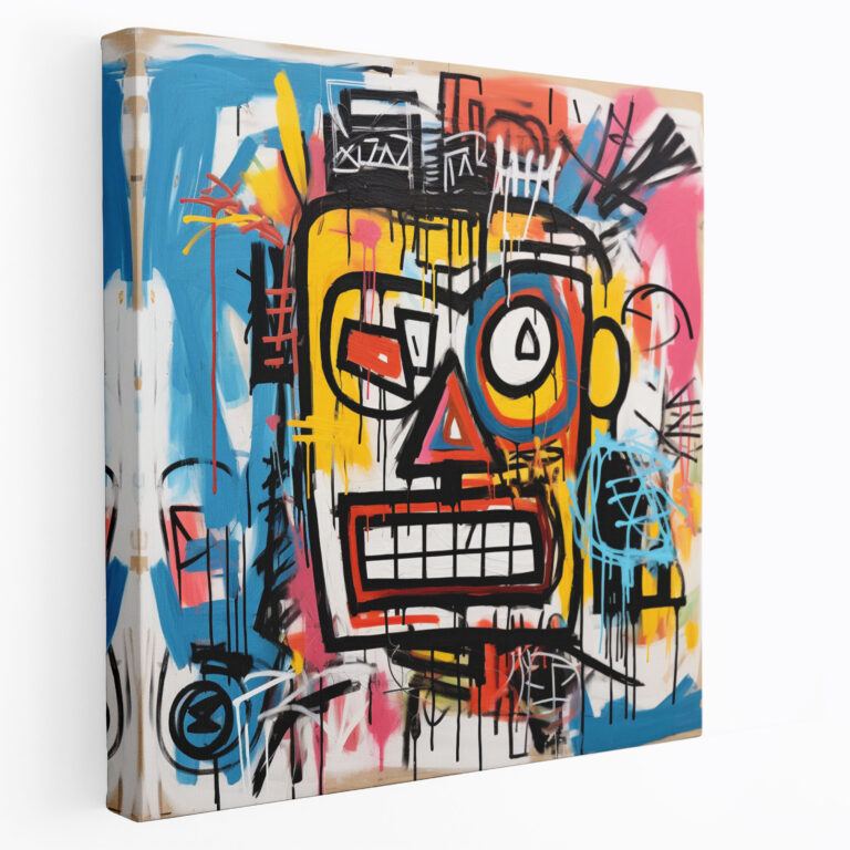 Basquiat Pop Art Canvas Print - Basquiat, Bold Colors, Pop Art, Canvas