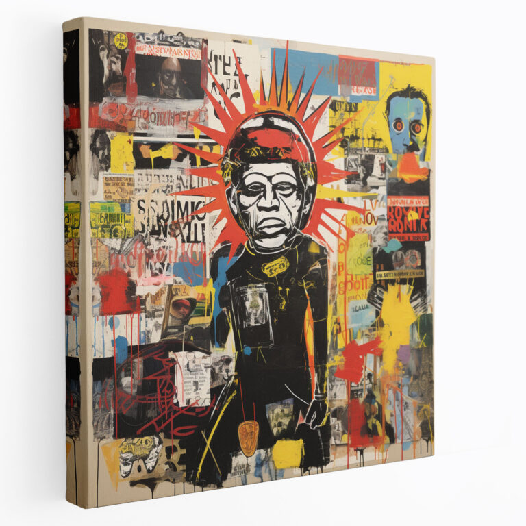 Basquiat Collage Wall Art - Basquiat, Basquiat, Striking Visual Elements, Wall Decoration