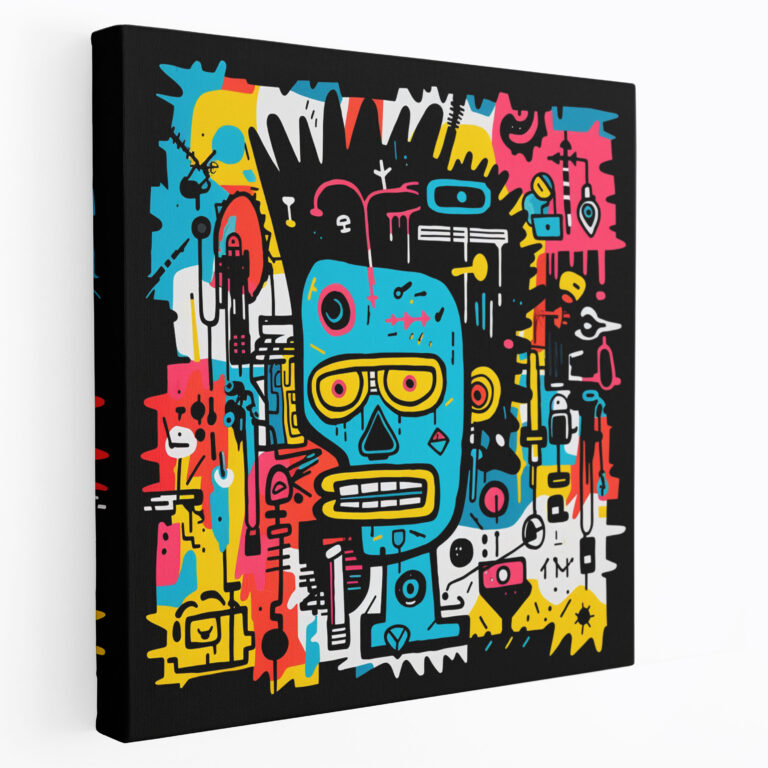 Basquiat Wall Art - Pop Art-Inspired Illustration With Iconic Characters - Basquiat, Canvas Print, Basquiat, Wall Decoration