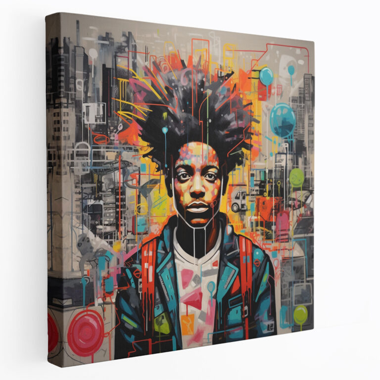 Basquiat Wall Art - Street Art Canvas Print - Basquiat, Wall Decoration, Street Art Inspired, Urban City Life