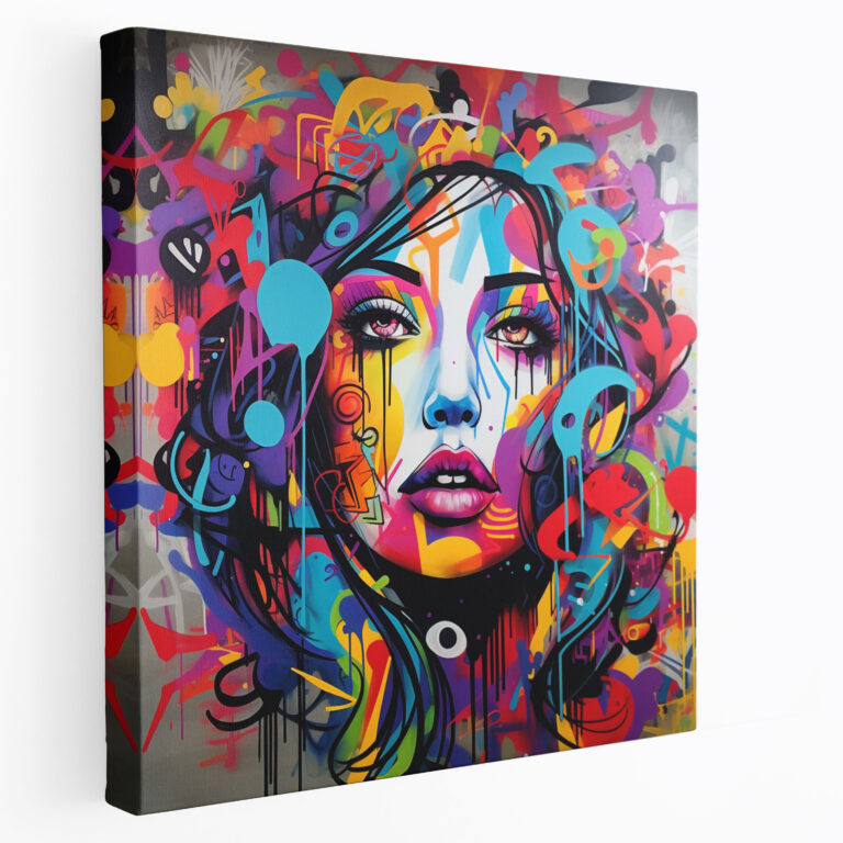 Basquiat Wall Art - Graffiti-Style Street Art Canvas Print - Basquiat, Vibrant, Graffiti-Style, Energetic