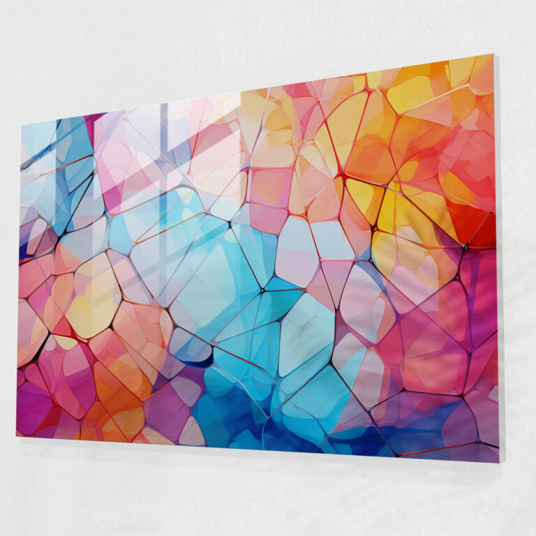 Blockchain Glass Print - Blockchain, Wall Decoration, Colorful, Blockchain