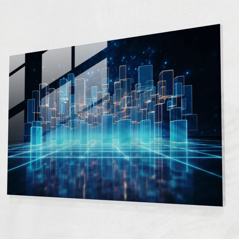 Blockchain Glass Wall Art - Blockchain, Modern Art, Glass Art, Glass Wall Art