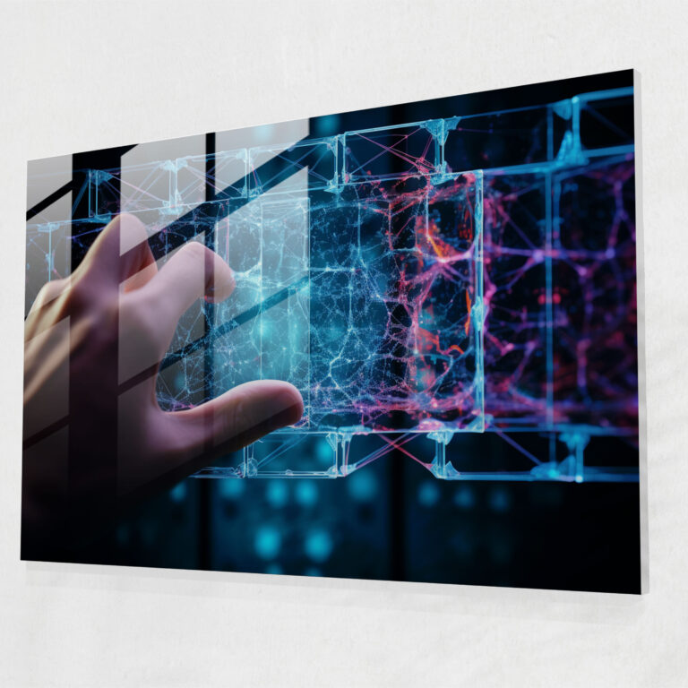 Blockchain Glass Print - Blockchain, Blockchain, Contemporary, Modern Art