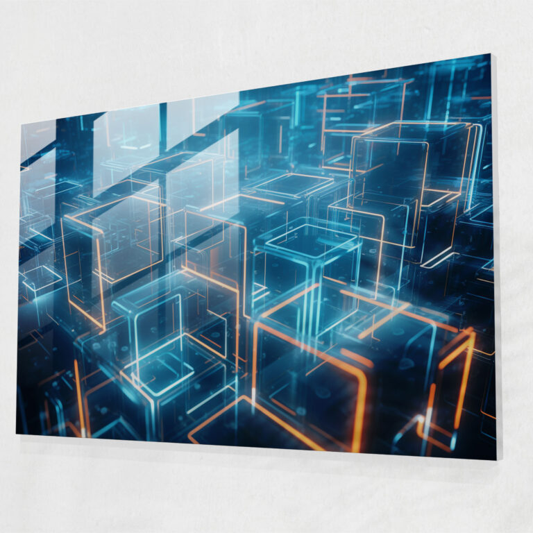 Blockchain Glass Print - Blockchain, Home Decoration, Endless Possibilities, Futuristic