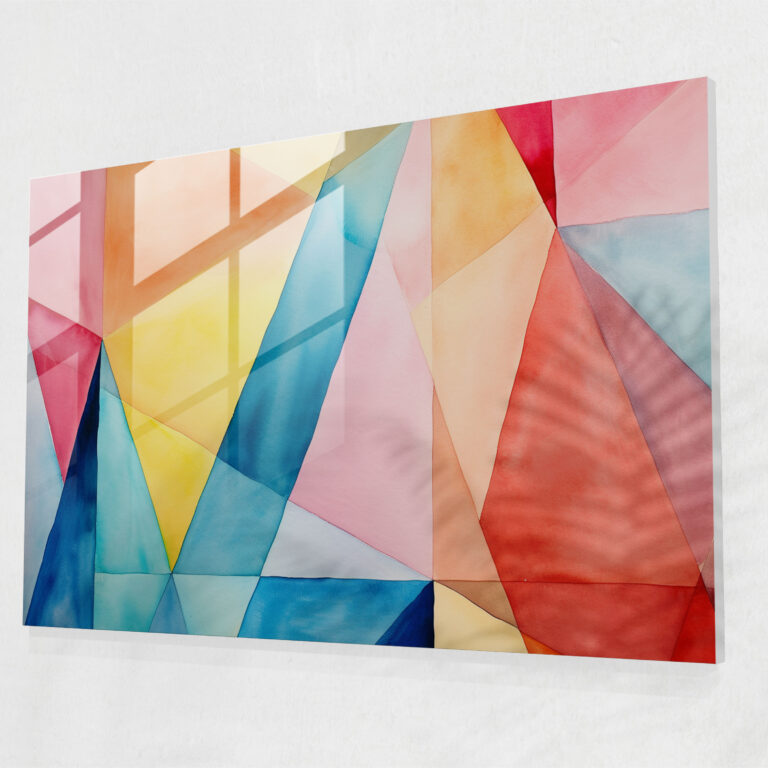 Blockchain Glass Print - Blockchain, Colorful, Glass Art, Watercolor Painting