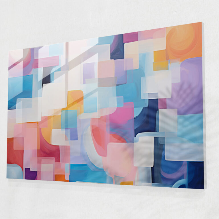 Blockchain Glass Wall Art - Blockchain, Wall Decoration, Blockchain, Abstract