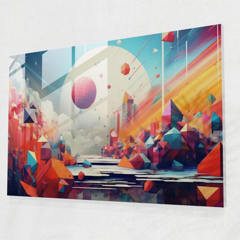Blockchain Glass Print - Blockchain, Colorful, Vibrant Colors, Modern Art