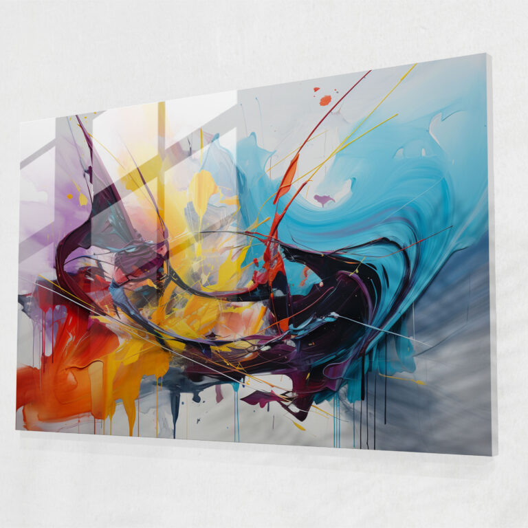 Blockchain Expressionist Glass Print - Blockchain, Glass Wall Art, Home Decoration, Blockchain
