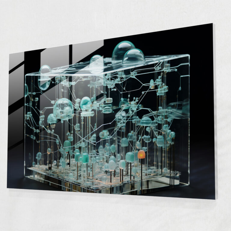 Realistic Blockchain Glass Art - Blockchain, Technology, Home Decoration, Blockchain