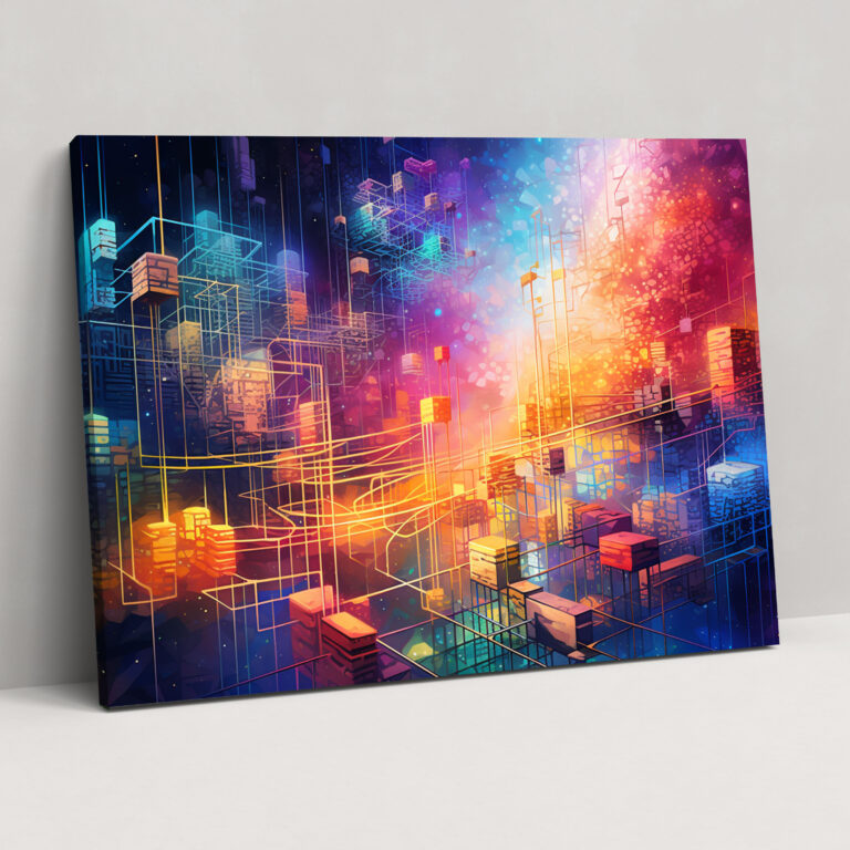 Interconnected Blockchain Wall Art - Blockchain, Wall Decoration, Home Decoration, Blockchain