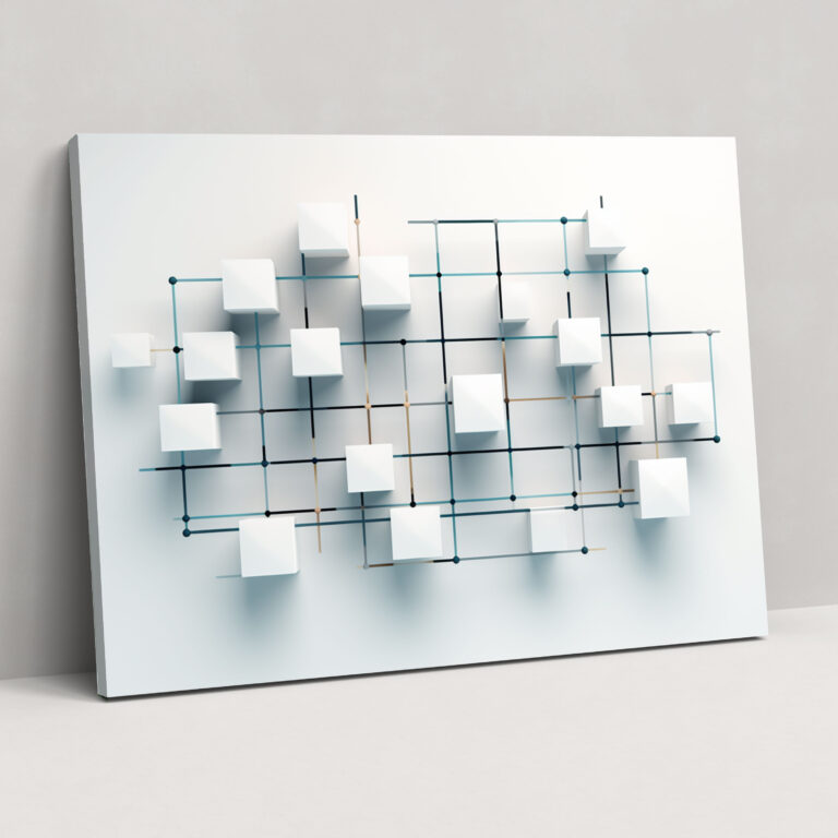 Minimalist Blockchain Canvas Print - Blockchain, Wall Decoration, Home Decoration, Blockchain