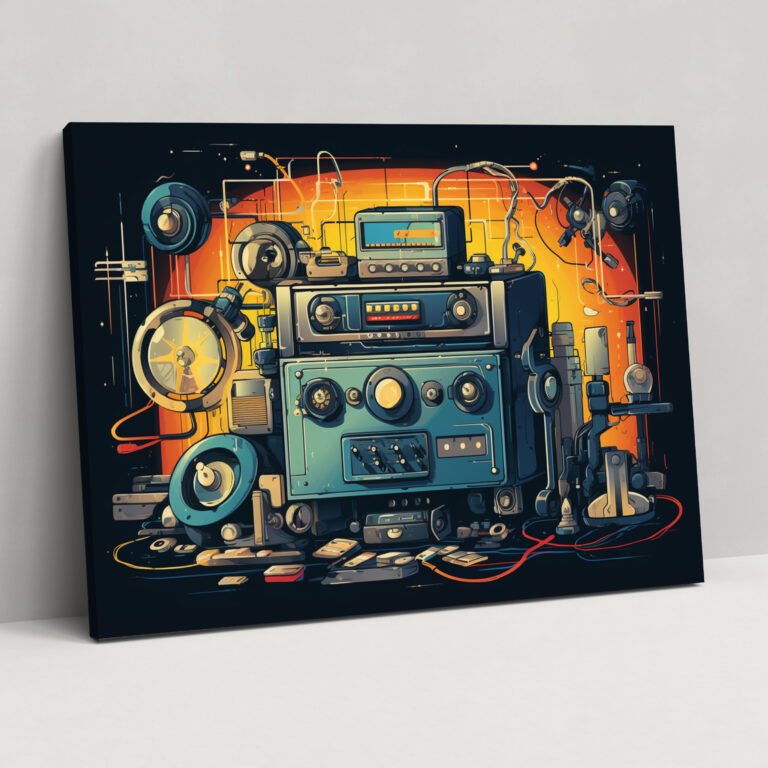 Retro Blockchain Wall Art - Blockchain, Canvas, Wall Art, Home Decoration