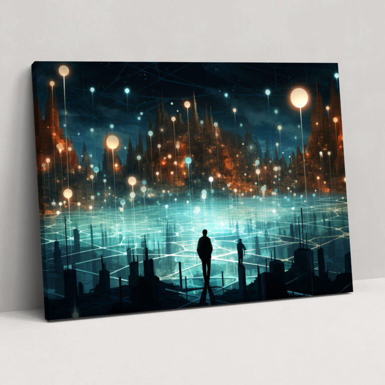 Decentralized Blockchain Wall Art - Blockchain, Ethereal Artwork, Blockchain, Canvas Print