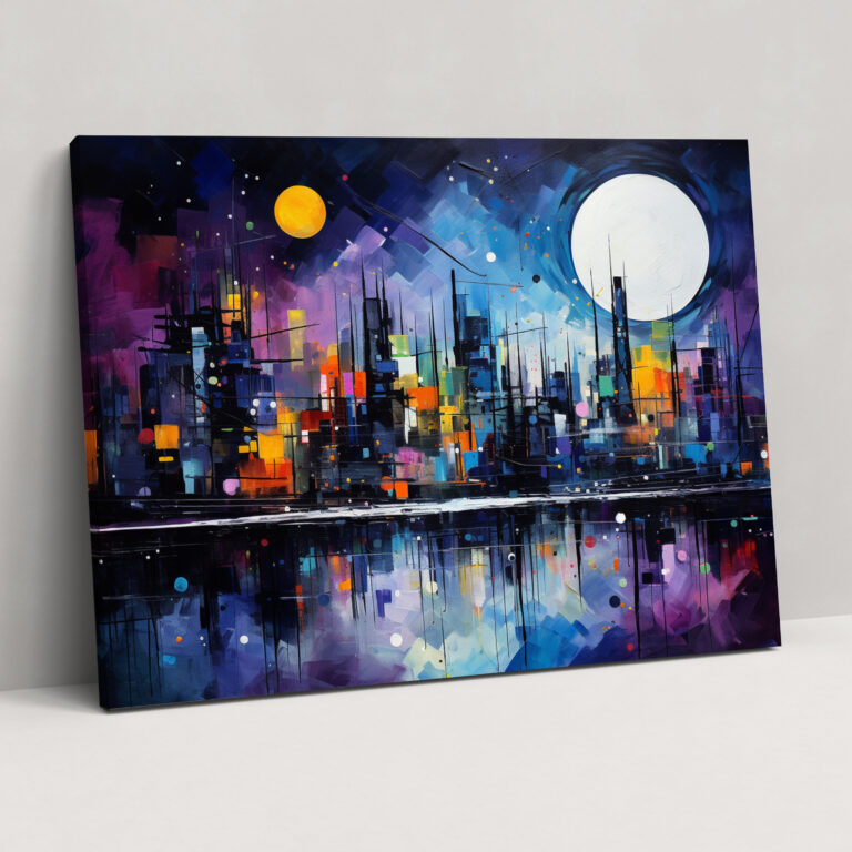 Blockchain Abstract Canvas Print - Blockchain, Canvas Print, Wall Decoration, Night