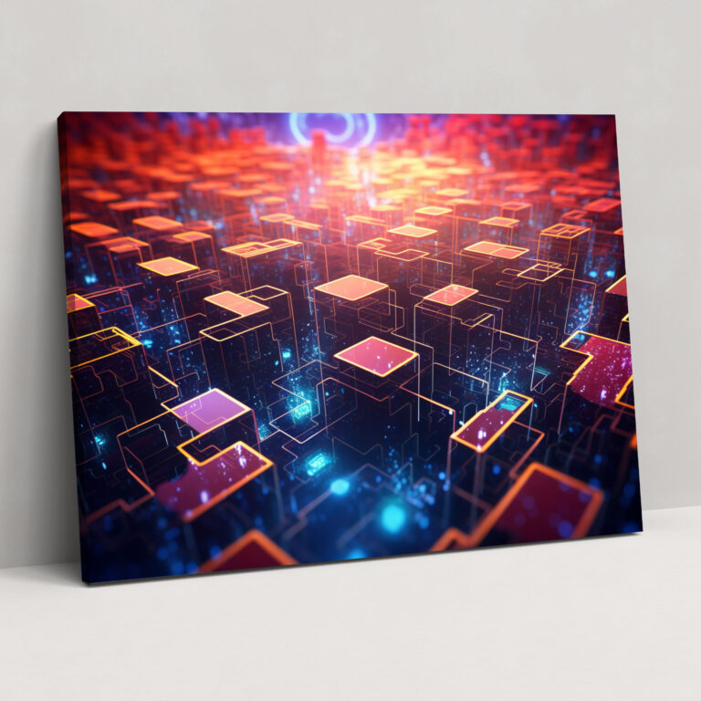Blockchain Network Wall Art - Blockchain, Home Decoration, Blockchain, Blockchain Connections
