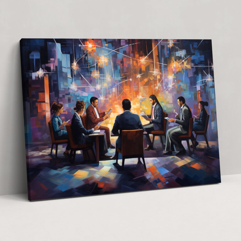 Blockchain Conference Canvas Print - Blockchain, Innovation, Wall Art, Group Of People
