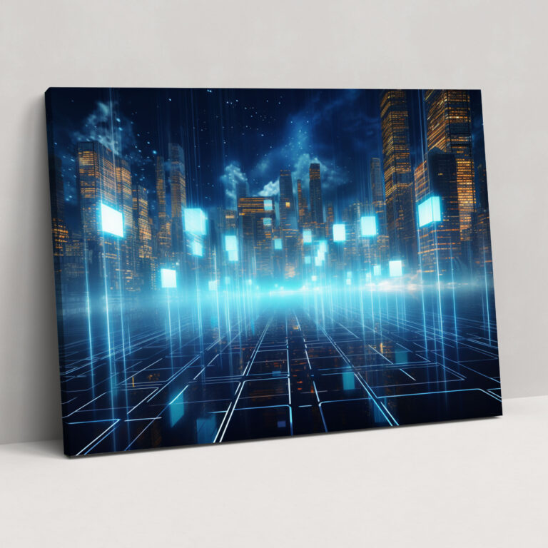 Futuristic Blockchain Canvas Print - Blockchain, Canvas Print, Futuristic, Dynamic Representation