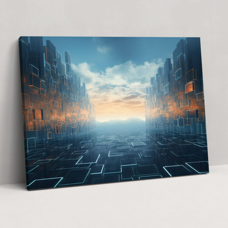 Blockchain Encrypted Data Canvas Print - Blockchain, Blockchain Wall Art, Canvas, Home Decoration