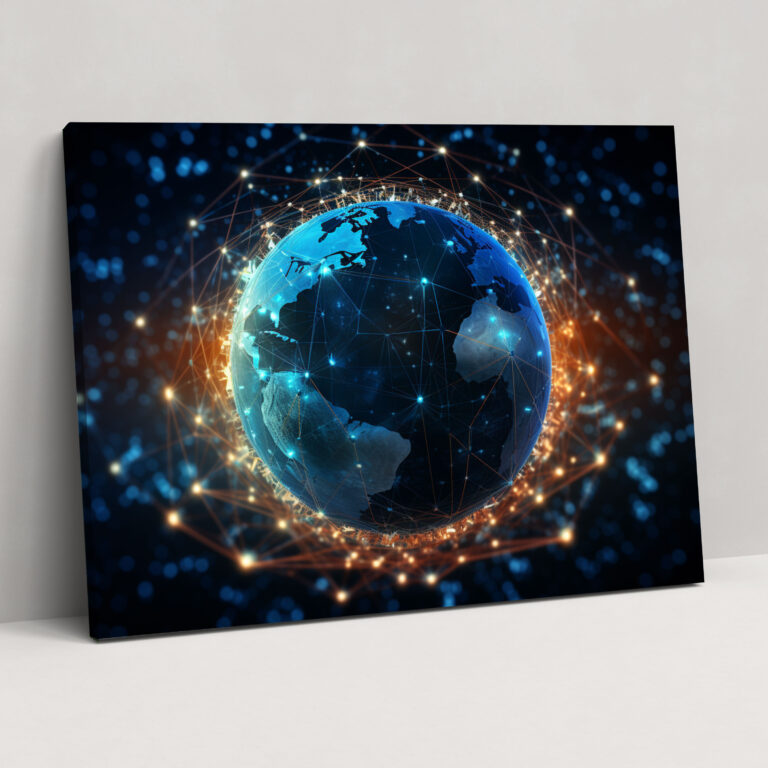 Global Blockchain Impact Wall Art - Blockchain, Blockchain Wall Art, Canvas, Blockchain Canvas Print