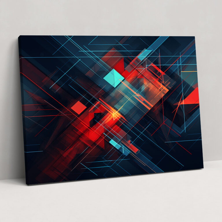 Blockchain Geometric Abstract Canvas Print - Blockchain, Blockchain Technology, Contemporary, Canvas