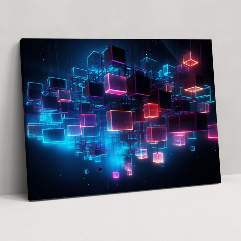 Futuristic Blockchain Canvas Print - Blockchain, Home Decoration, Wall Decoration, Blockchain