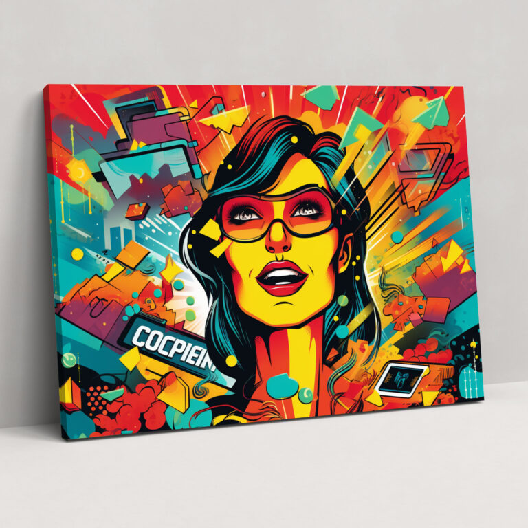 Pop Art Blockchain Wall Art - Blockchain, Wall Decoration, Canvas Print, Wall Art