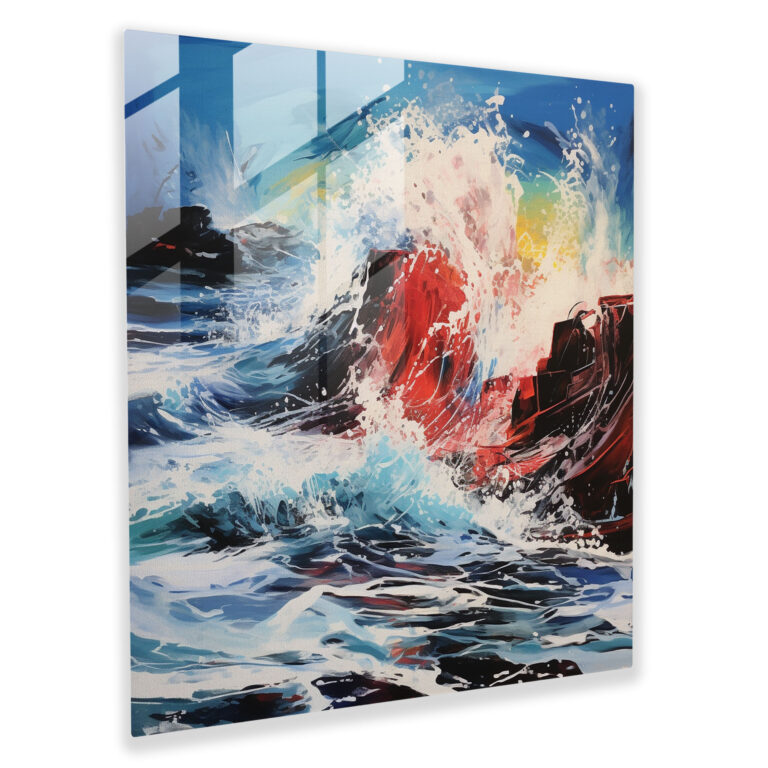 Beach Waves Glass Print - Beach, Wall Decoration, Home Decoration, Glass Wall Art