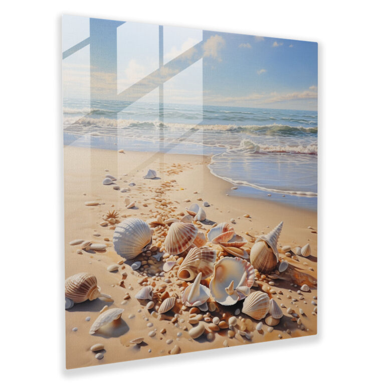 Seashell Treasures Glass Print - Beach, Nostalgia, Glass Print, Seashells