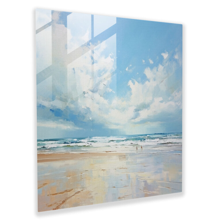 Serene Seascapes Glass Print - Beach, Home Decoration, Glass Art, Serene Beach