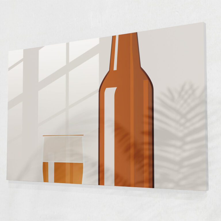 Beer Glass Wall Art - Beer, Simplicity, Home Decoration, Minimalist Illustration