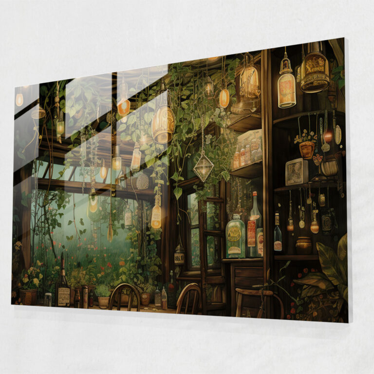 Beer Home Decoration - Beer, Lush Garden, Glass Print, Modern Art