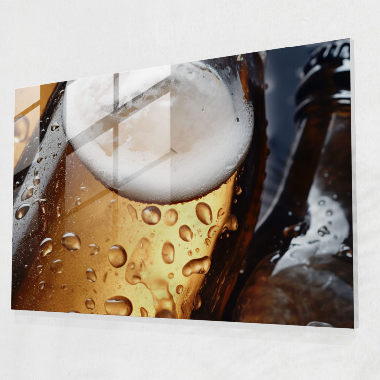 Beer Bottles Glass Print - Beer, Home Decoration, Glass Art, Wall Decoration