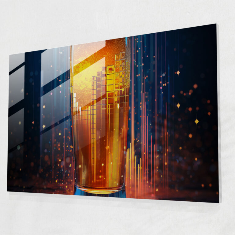 Pixelated Beer Glass Print - Beer, Glass Print, Modern Elements, Home Decoration