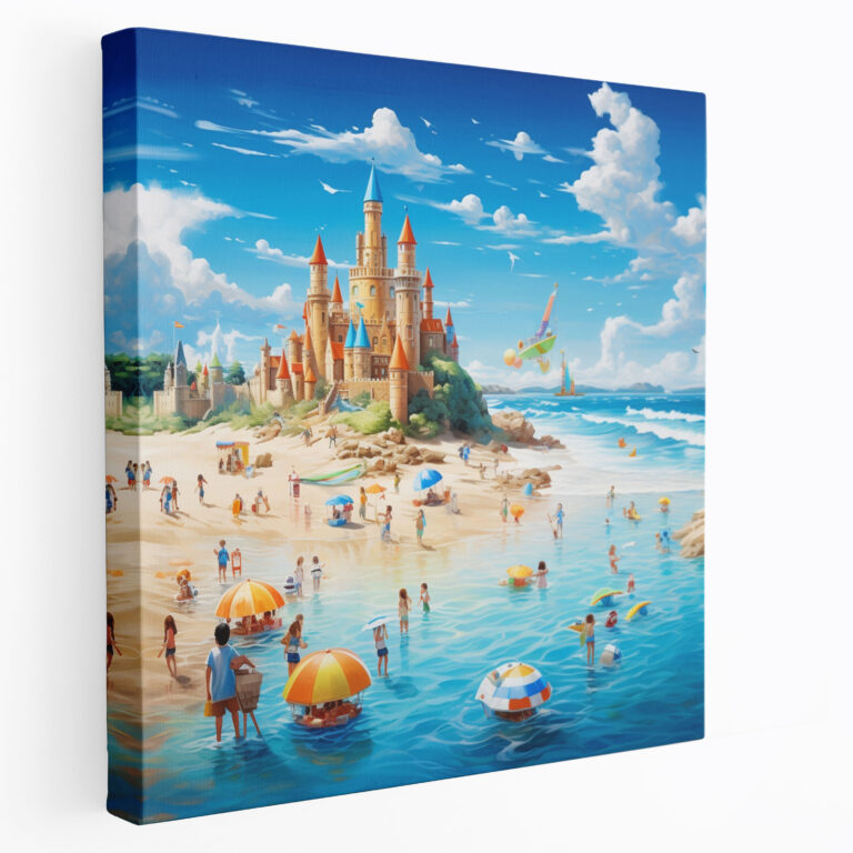 Beach Wall Decoration - Playful Seascape Canvas Print - Beach, Wall Decoration, Beach, Wall Art