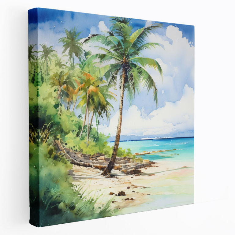 Beach Paradise Canvas Print - Beach, Relaxation, Wall Decoration, Home Decoration